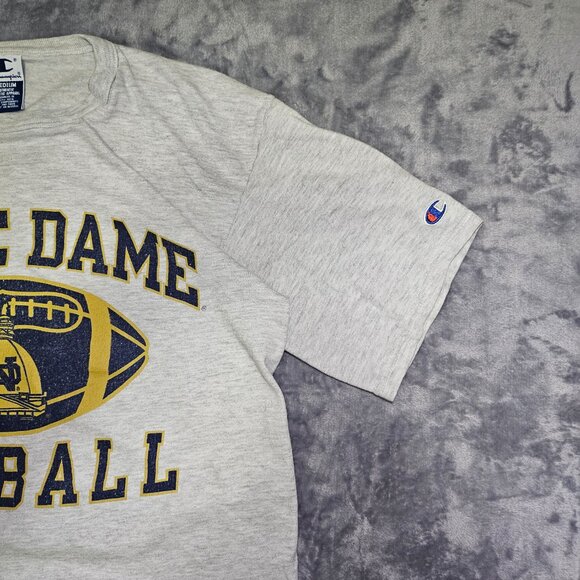 Vintage Notre Dame Football Shirt Champion Tag Men's Medium Gray - Picture 4 of 7